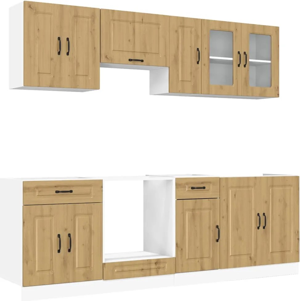 vidaXL Set dulap de bucătărie 8 piese „Kalmar” stejar artizanal lemn