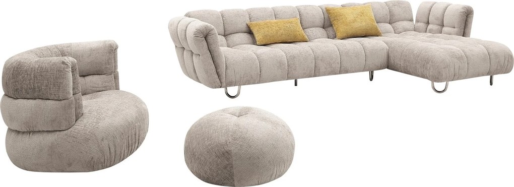 Coltar dumonde cu sezut confortabil din spuma high-density Luxe 330x104 cm