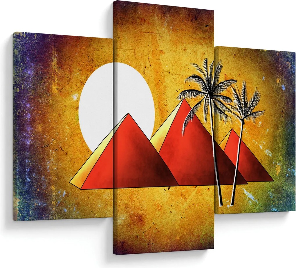 Tablou cu piramidele egiptene pictate (90x60 cm)