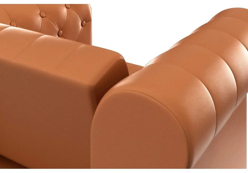 Fotoliu maro coniac chesterfield cu tapițerie din imitație de piele Felix – Støraa