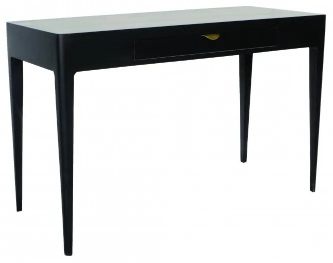 Birou negru din lemn de pin, 1 sertar, Ernest