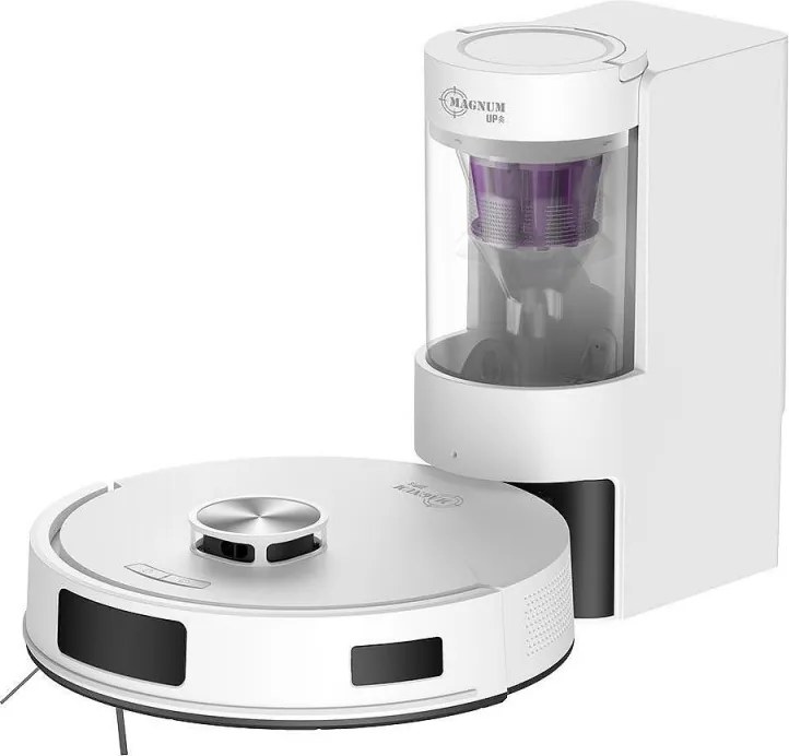 Aspirator robot MAGNUM UP, 45 W, 20 000 Pa, 180 min, 230 ml, Rezervor automat, Senzori SMART, Curatare umeda/uscata, Alb