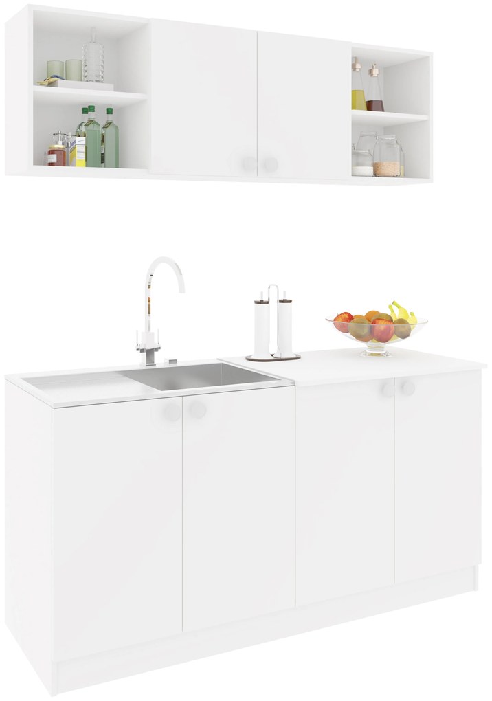 Set Bucatarie Sena, Alb, L 160 cm