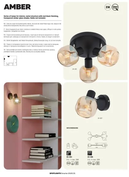 Redo 04-486 - Lampă spot AMBER 4xE14/28W/230V