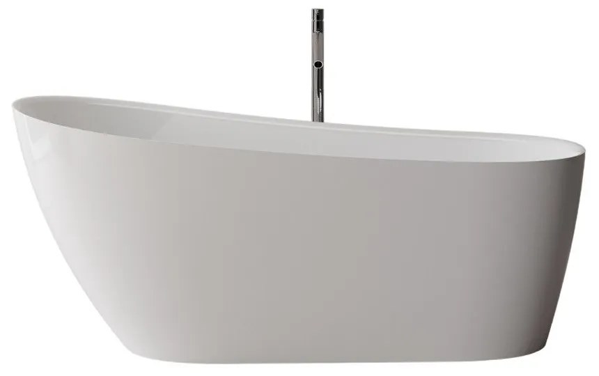 Cada freestanding compozit Marmite Santorini, 159 x 73 cm, ovala, alb lucios 158 x 73 cm