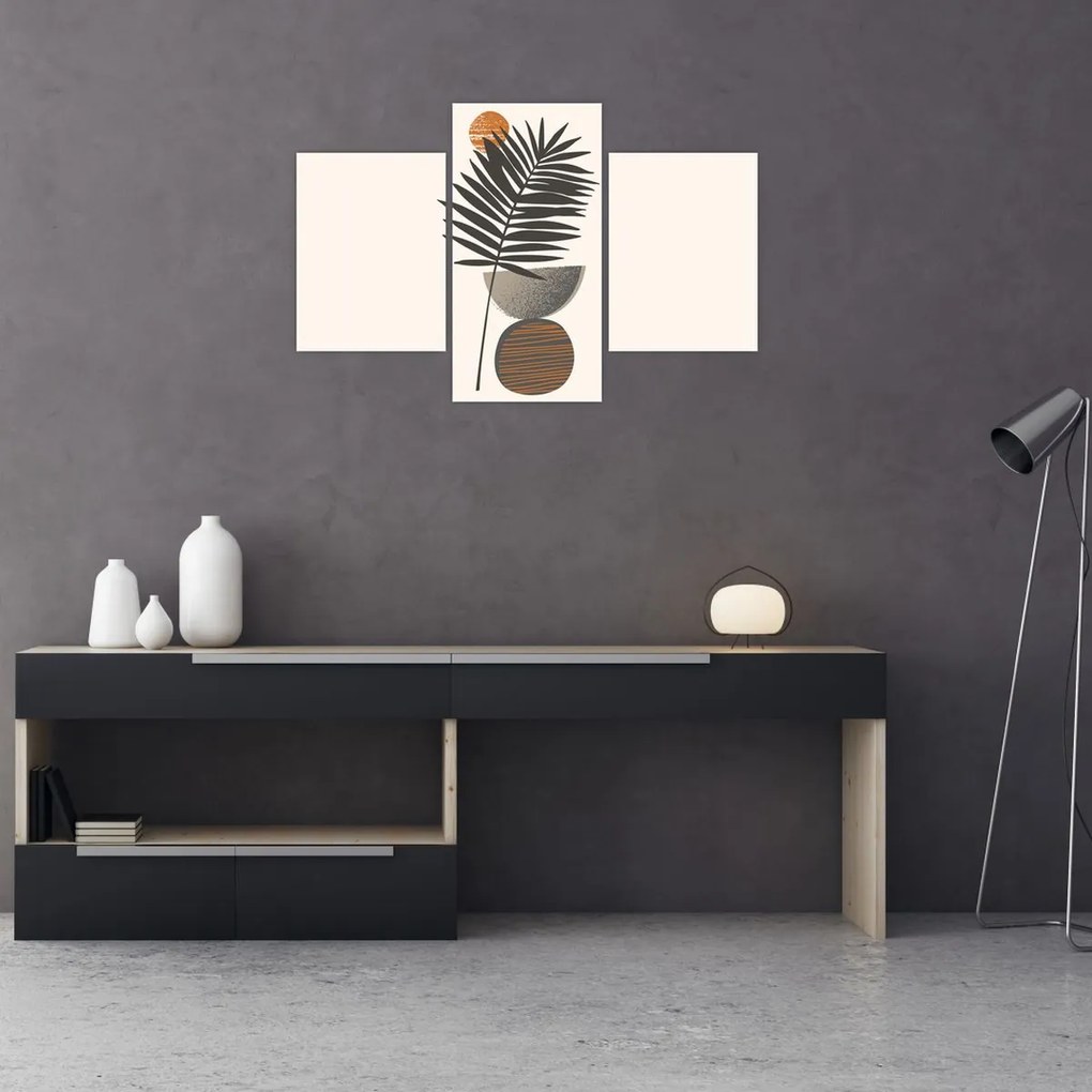 Tablou - Abstracție cu frunze de palmier (90x60 cm)