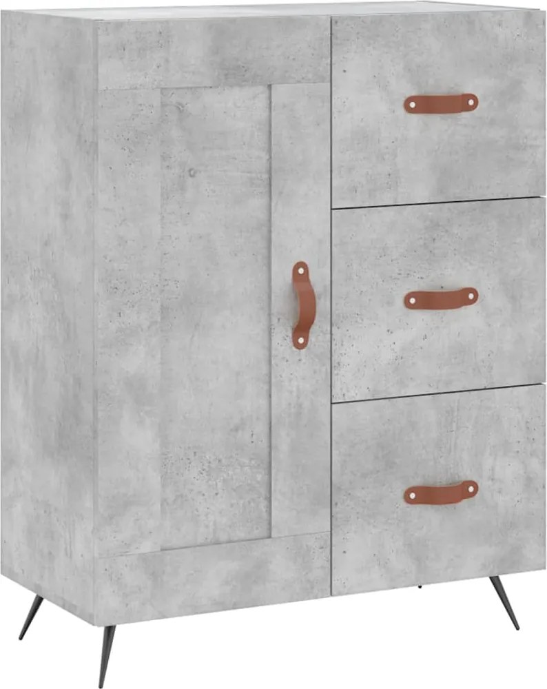 vidaXL Servantă, gri beton, 69,5x34x90 cm, lemn compozit