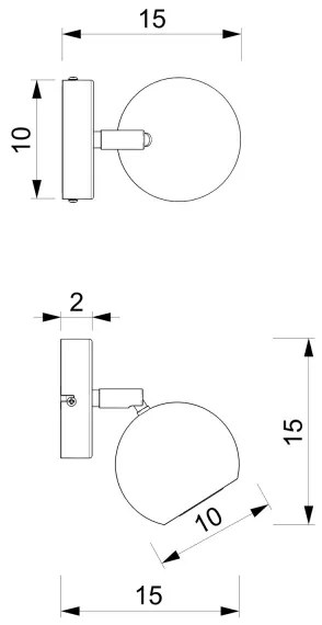 Spot de perete COMET 1xGU10/8W/230V negru/crom lucios