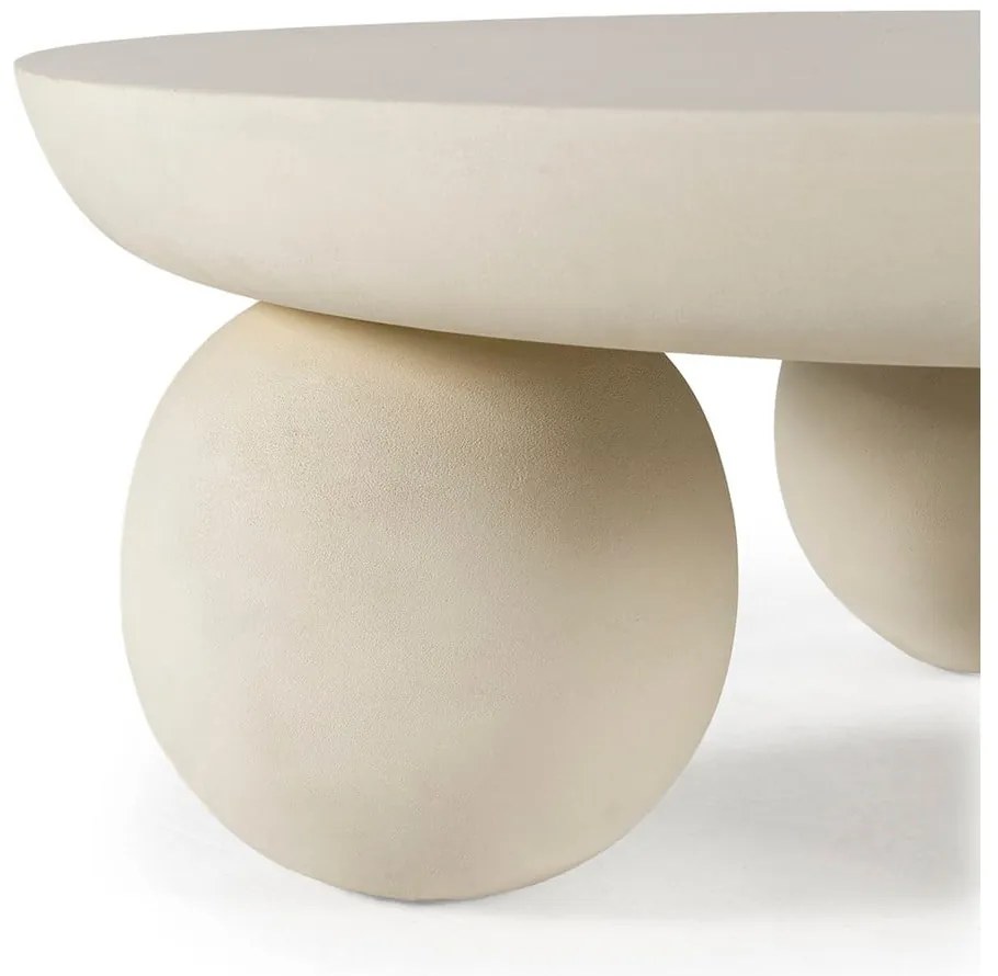 Măsuță de cafea bej rotundă din lemn de mango ø 90 cm Ailen – MOME