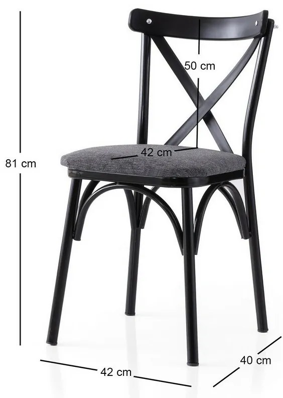Set de scaune de sufragerie Ekol Anthracite andBlack, 2 buc.