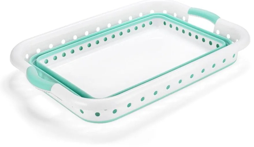 Coș de rufe pliabil Addis Collapsible Laundry Basket, alb - turcoaz