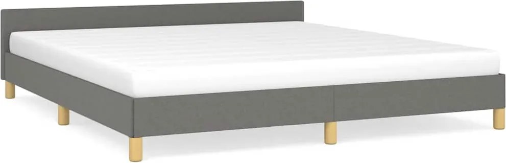 vidaXL Cadru de pat fără saltea, gri închis, 180x200 cm, textil