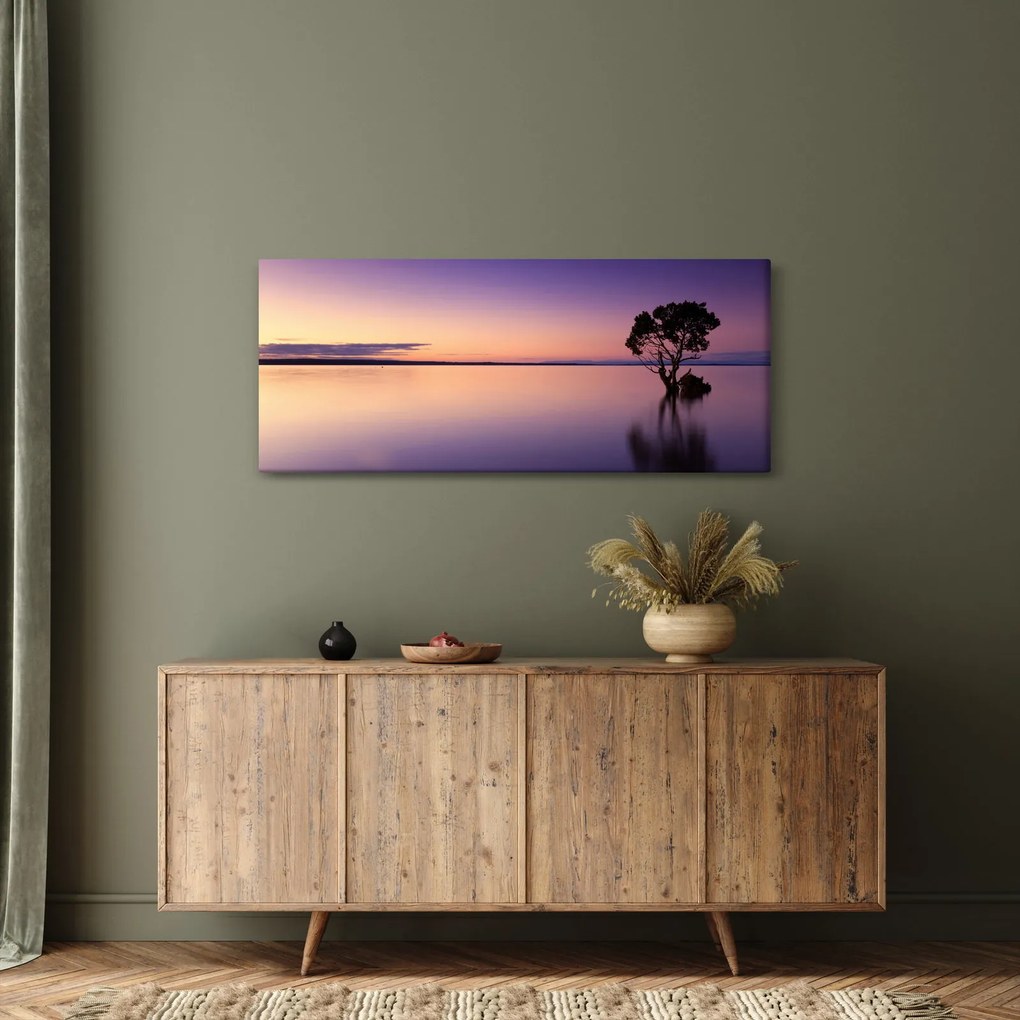 Tablou cu nivelul apei la răsăsrit de soare (120x50 cm)