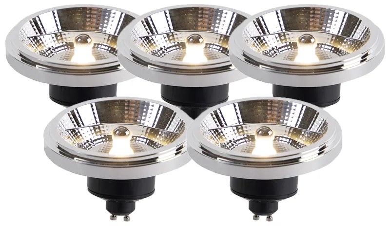 Set de 5 becuri LED AR111 GU10 12W 2000K-3000K cu reglare a luminozității de la cald la rece