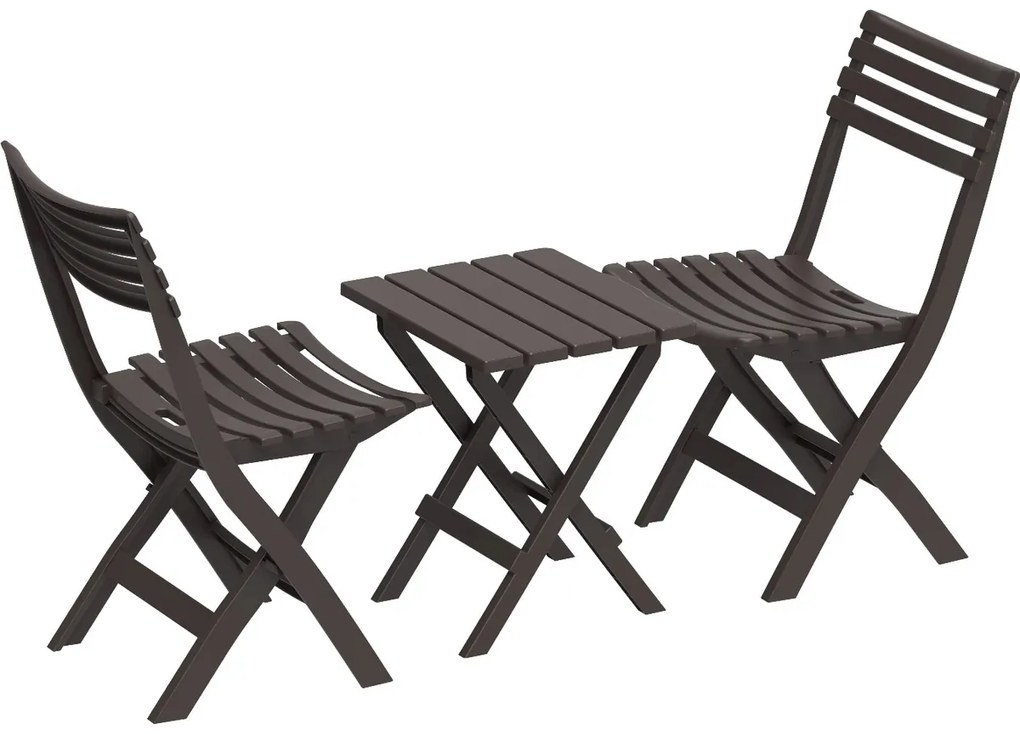 Duramax Set mobilier de balcon 3 piese, maro