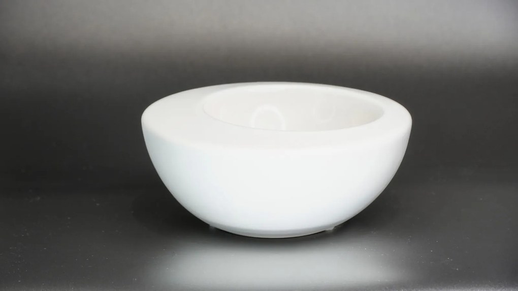 Set 2 boluri mici, Molecule Casablanca, glazura lucioasa alba, 350 ml, Diametru 17 cm