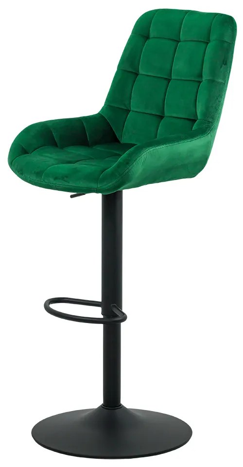 Scaun Bar Catifea ABS 145 Verde - Confortabil, Reglabil, Stabil