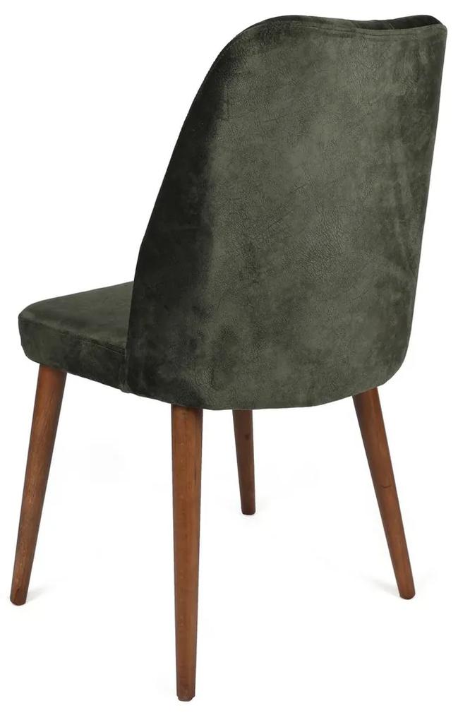 Set 2 scaune haaus Alfa, Kaki/Nuc, textil, picioare metalice