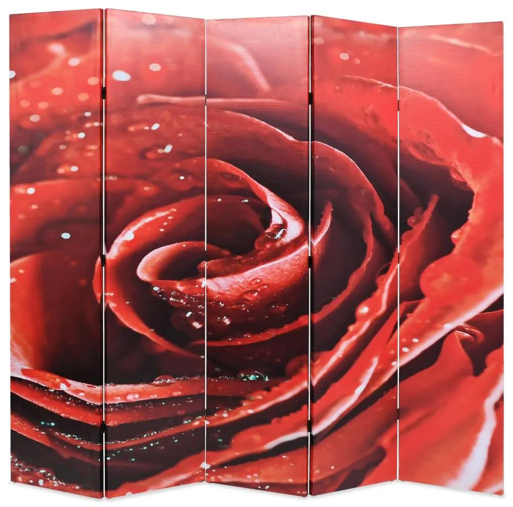 245895 vidaXL Paravan de cameră pliabil, 200 x 170 cm, trandafir roșu