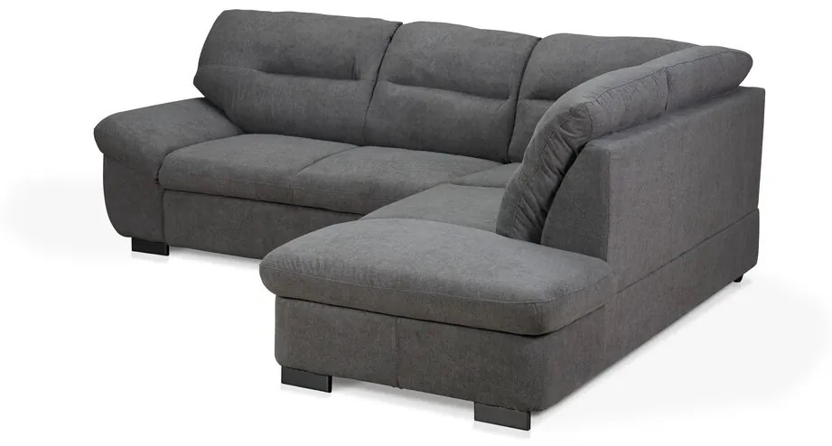 Coltar dreapta extensibil, Toronto, 218 x 262 x 94 cm, lada de depozitare, gri