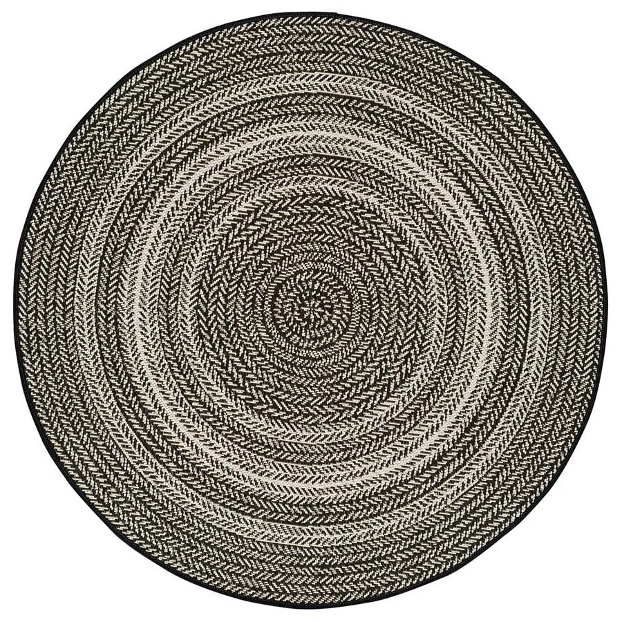 Covor pentru exterior Universal Silvana Rutto, ⌀ 120 cm, negru
