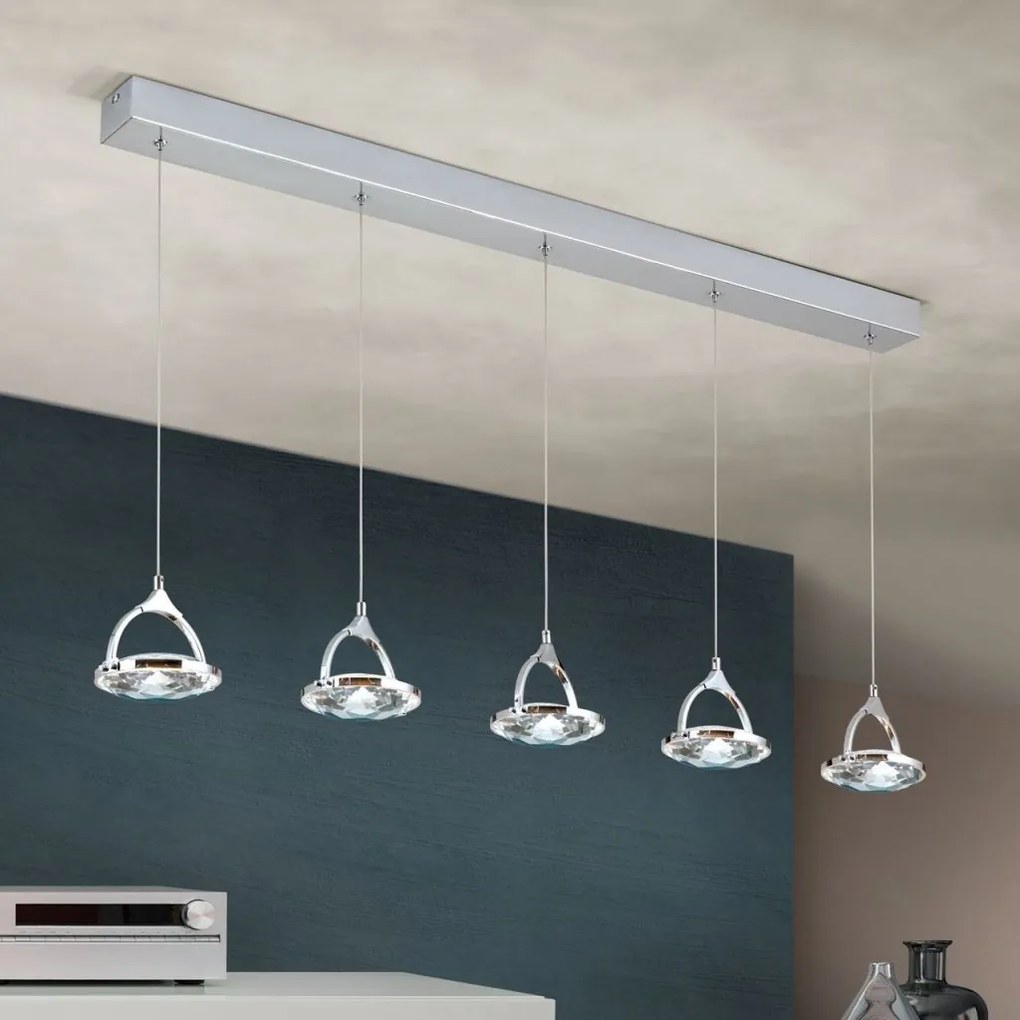 Lustra LED suspendata cu cristal K9 design lux MOON 5L