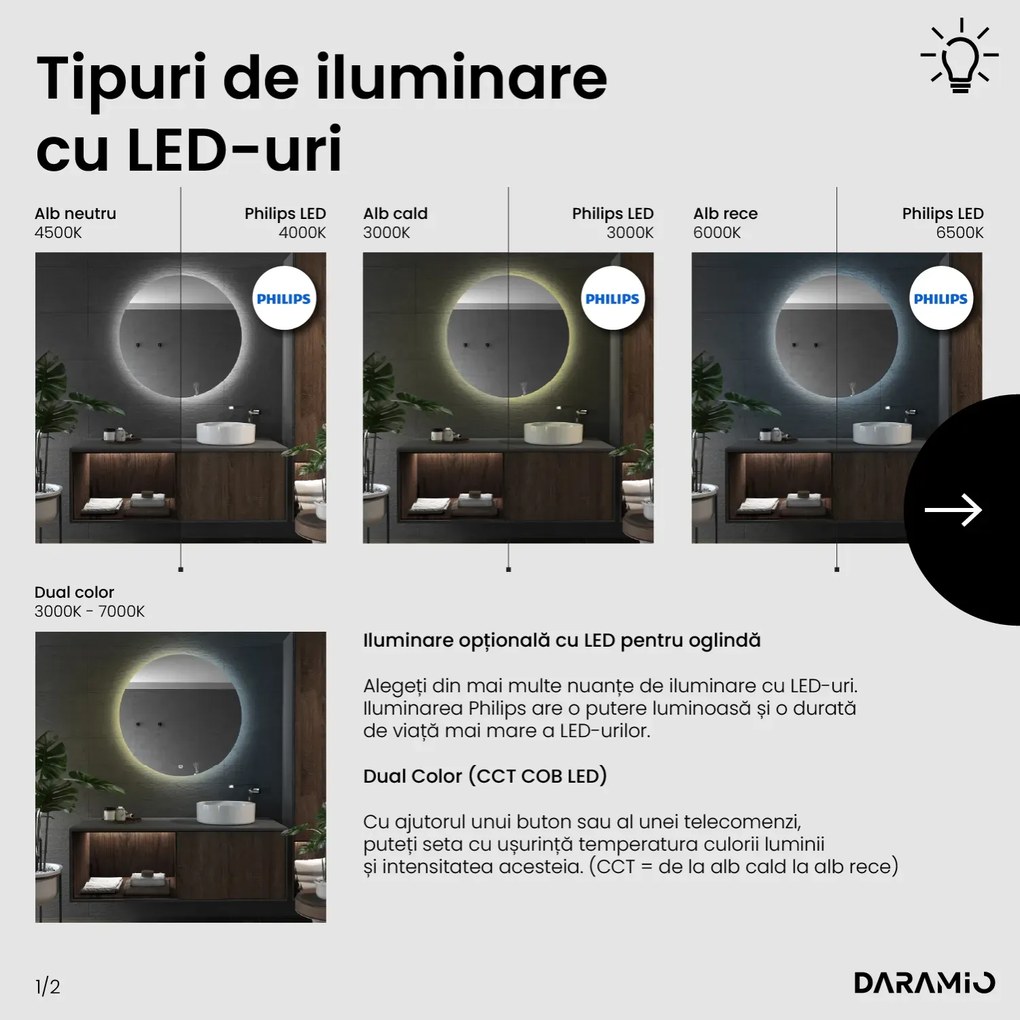 Oglindă atipică cu iluminare LED G7