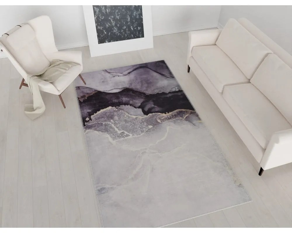 Covor gri lavabil 180x120 cm - Vitaus