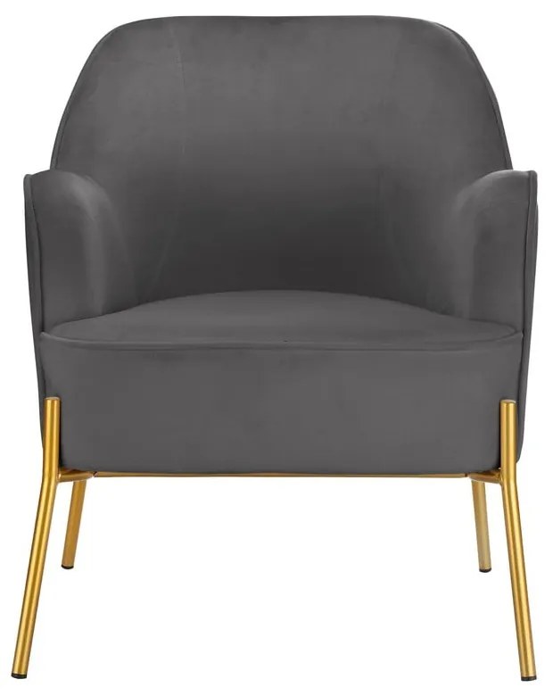 Fotoliu gri cu tapițerie din catifea Runa – Støraa