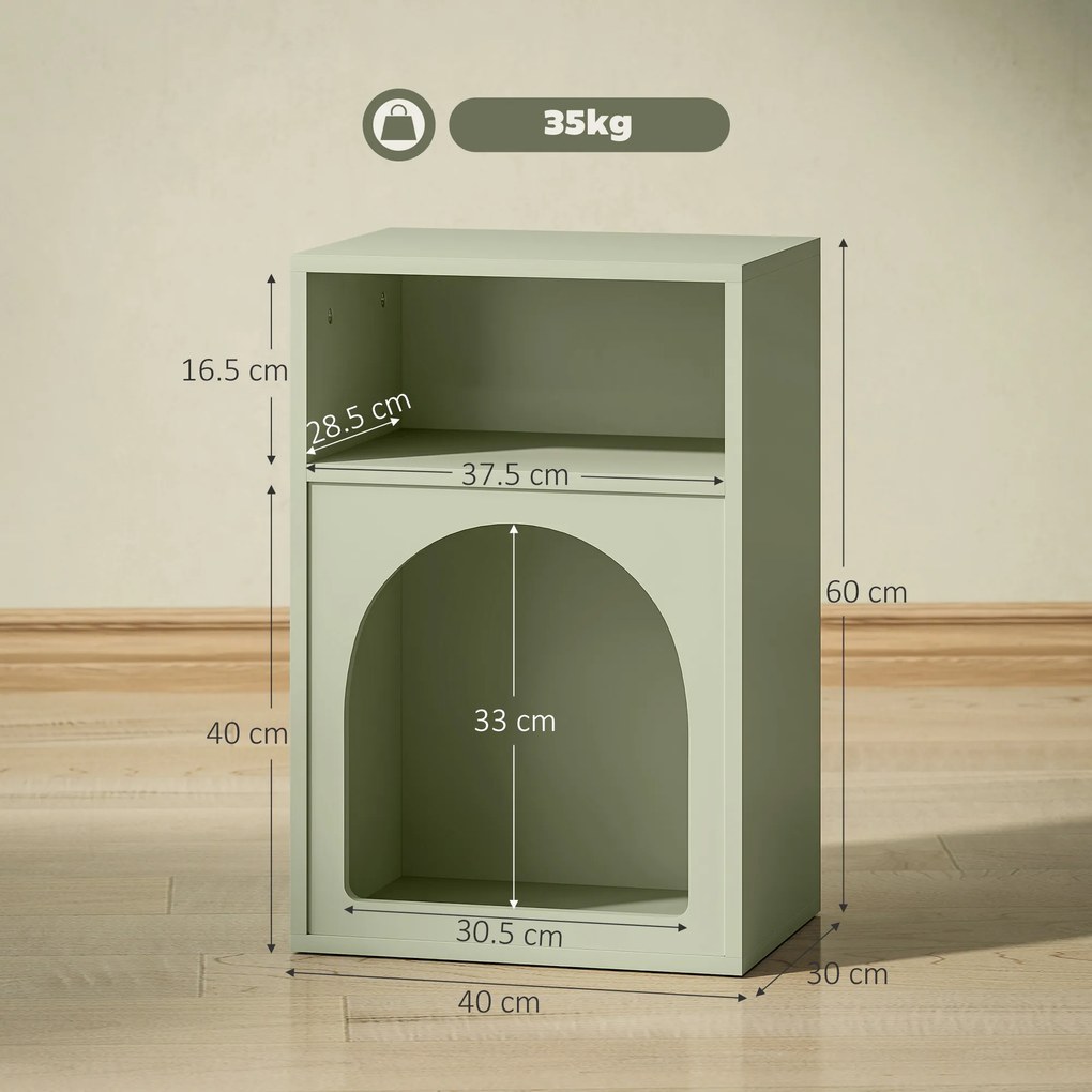 HOMCOM Noptieră Subțire cu 2 Compartimente Deschise, Design în Formă de Arc 40x30x60 cm Verde | Aosom Romania