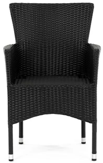 Autronic Scaun de grădină, metal, polyratan,negru, AZC-S2117 BK