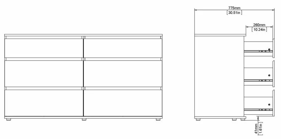 Comodă albă joasă 153x84 cm Nova – Tvilum