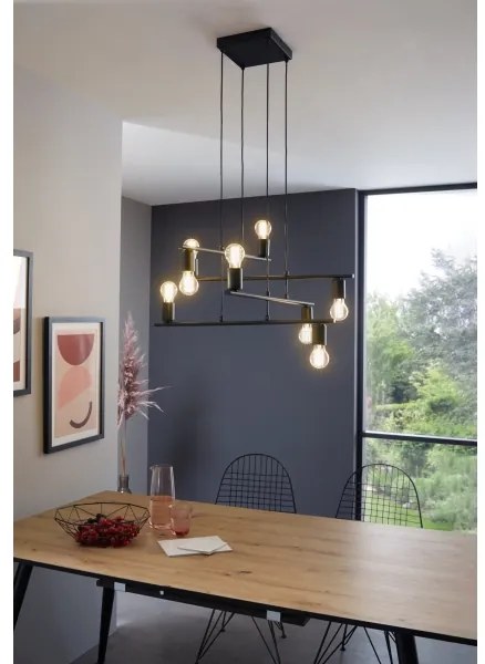 Eglo 98909 - Lustră pe cablu MEZZANA 8xE27/40W/230V