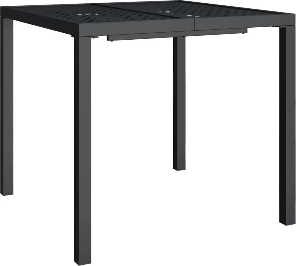 vidaXL Masă de grădină, antracit, 80x80x72 cm, oțel