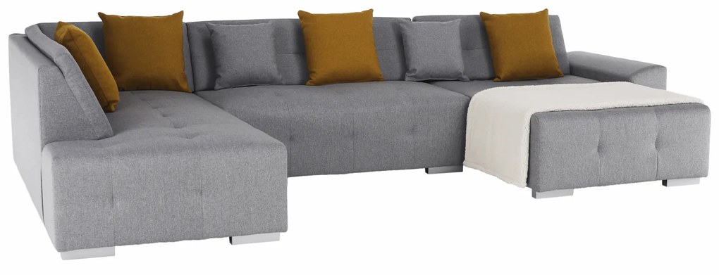 Canapea, gri/muştar, model stânga, BELLIS U