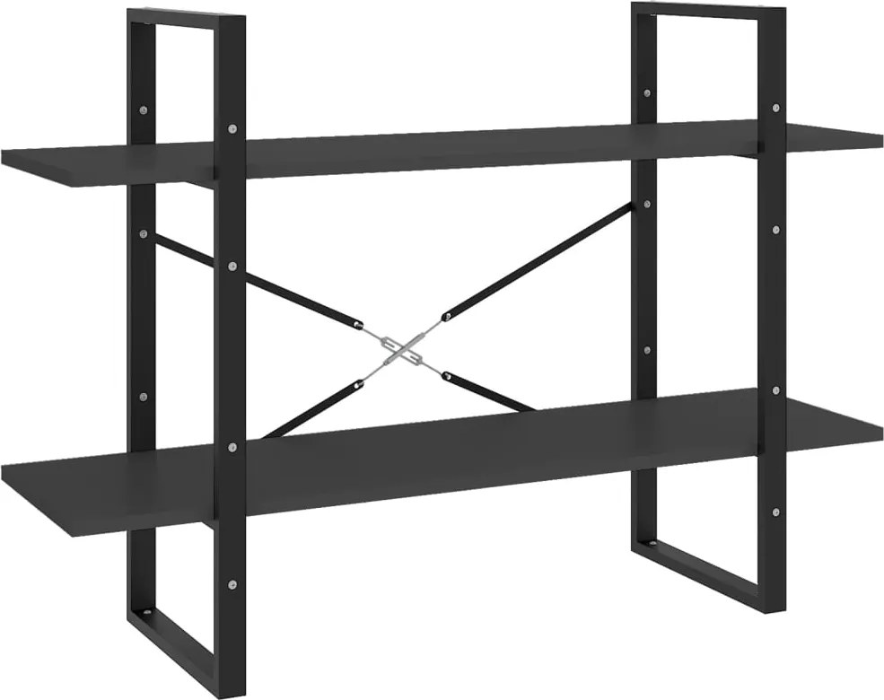 vidaXL Bibliotecă cu 2 rafturi, gri, 100x30x70 cm, PAL