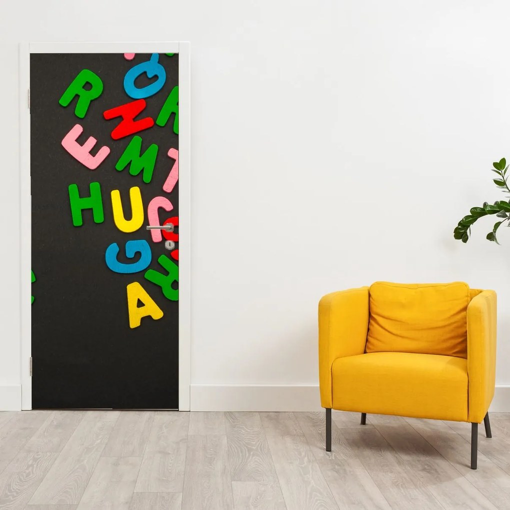 Fototapet pentru ușă - Litere colorate (95x205cm)
