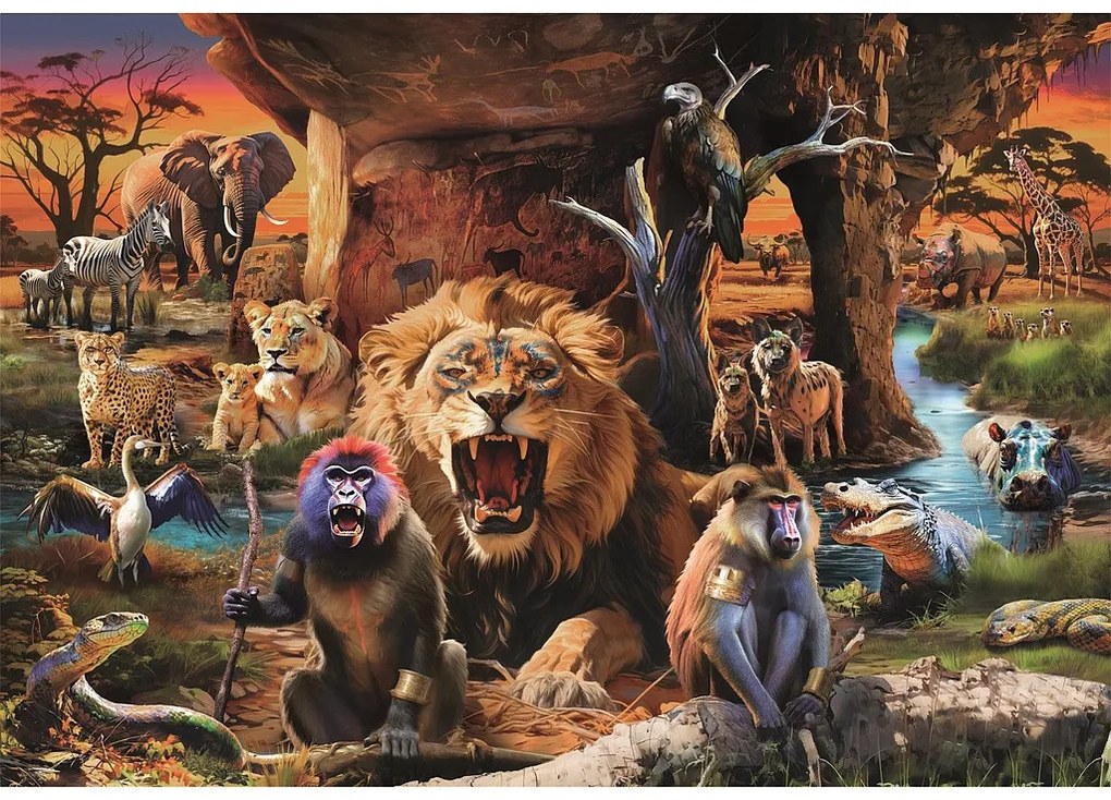 Animale Tribal Society Puzzle compact 1500 bucăți Clementoni