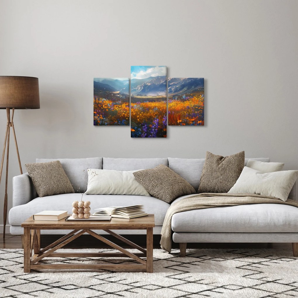 Tablou - Peisaj montan pictat II. (90x60 cm)
