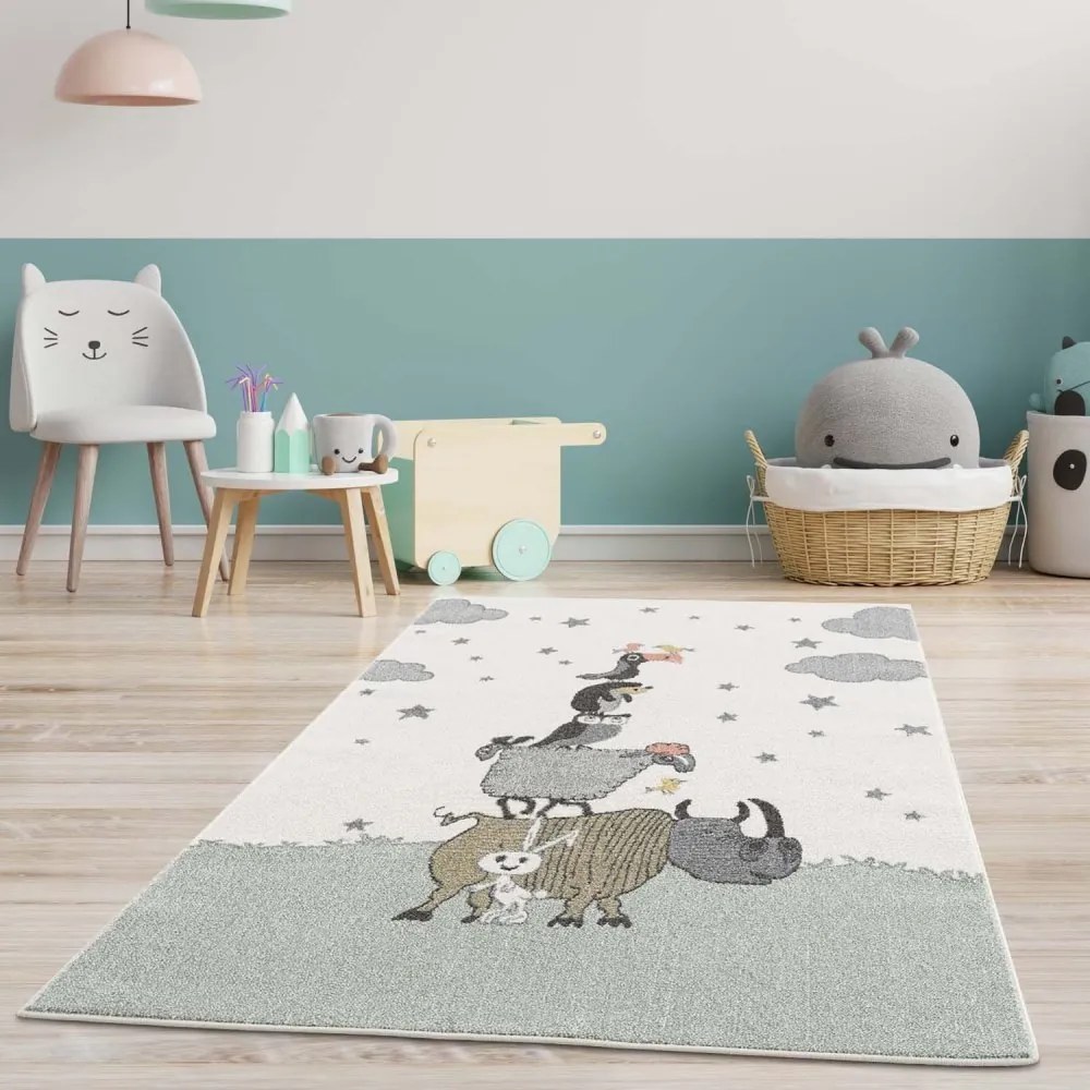 Covor drăguț de joacă pentru copii, cu animale Lăţime: 140 cm | Lungime: 200 cm
