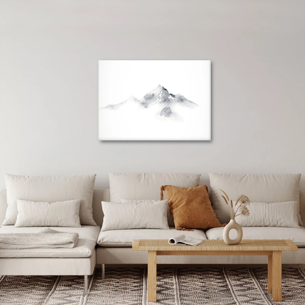 Tablou - Pictură cu cerneală de munți (70x50 cm)
