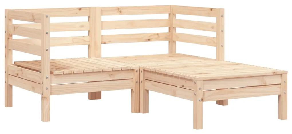 838019 vidaXL Canapea de grădină cu 2 locuri/taburet, lemn masiv de pin