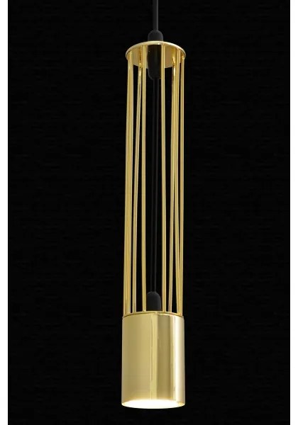 LED Lustră pe cablu BARS 2xGU10/4,8W/230V aurie/neagră