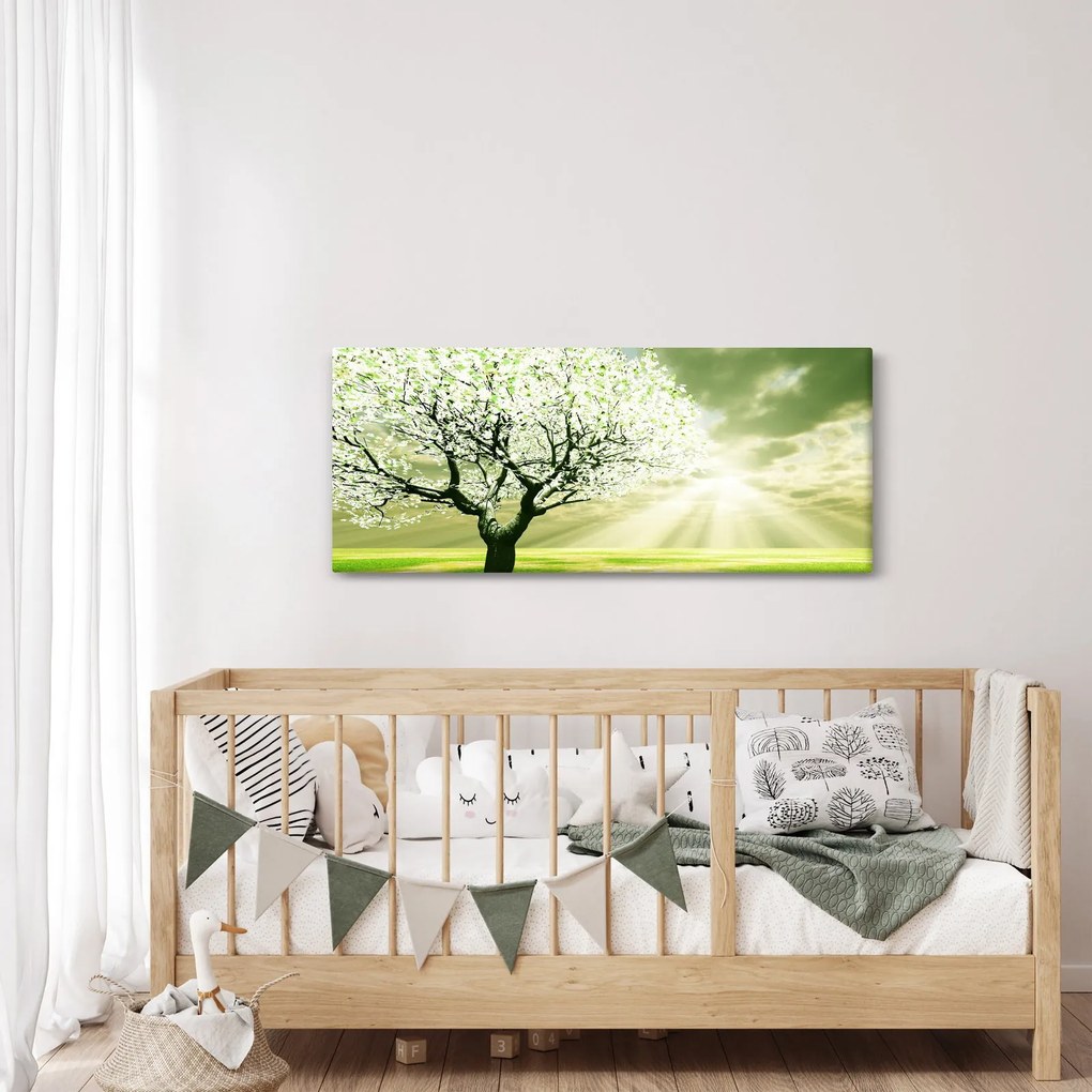 Tablou cu copaci pe luncă (120x50 cm)