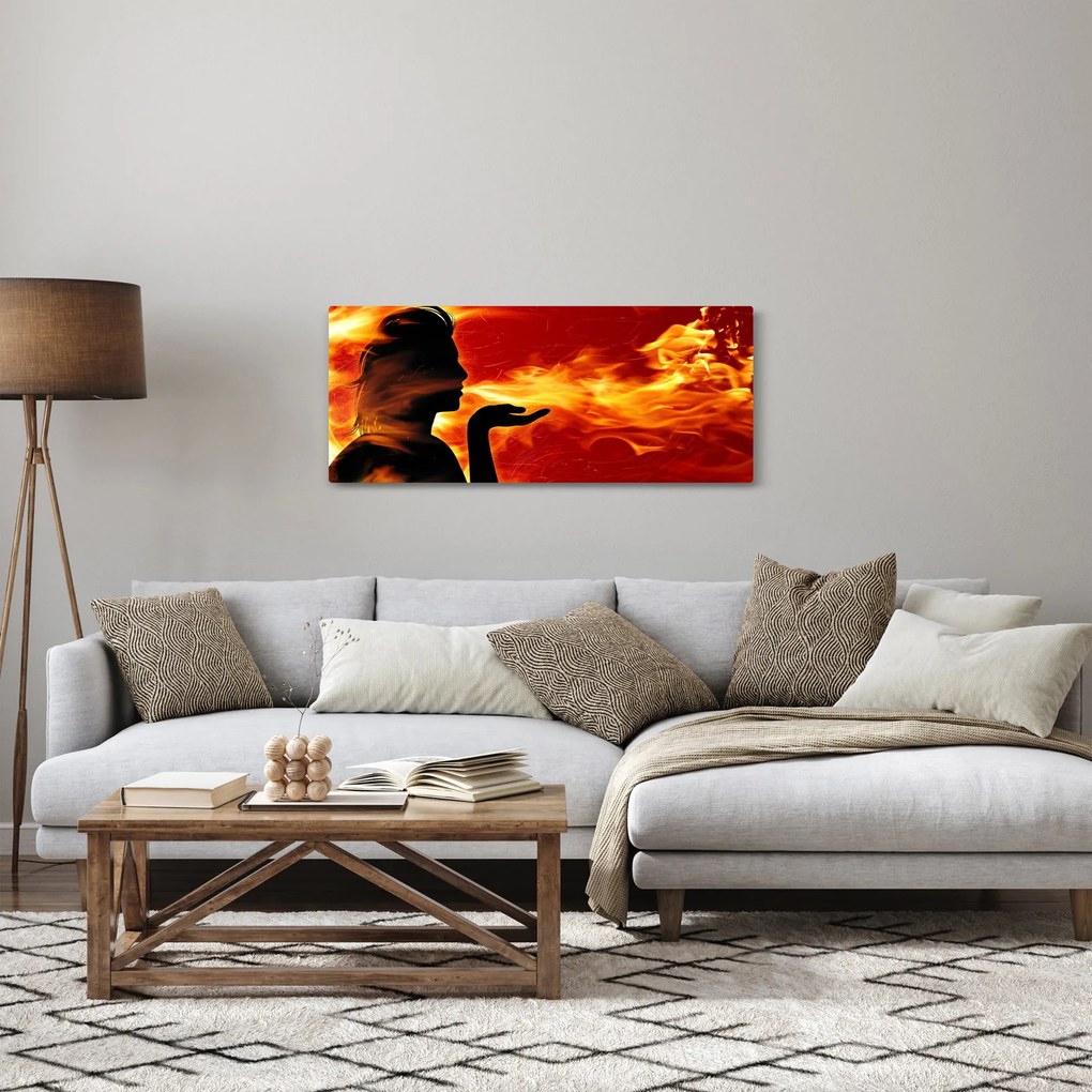Tablou femeii în foc (120x50 cm)