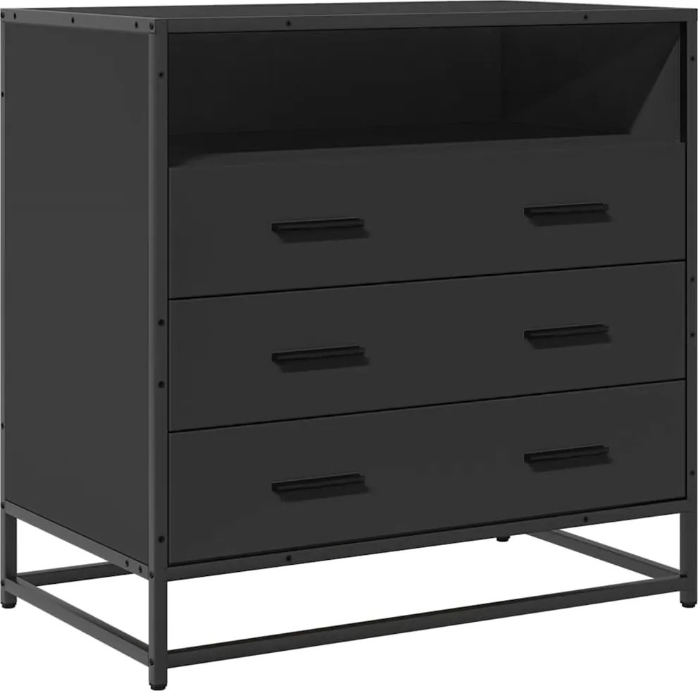 vidaXL Dulap cu sertare, negru, 70x41x70 cm, lemn compozit