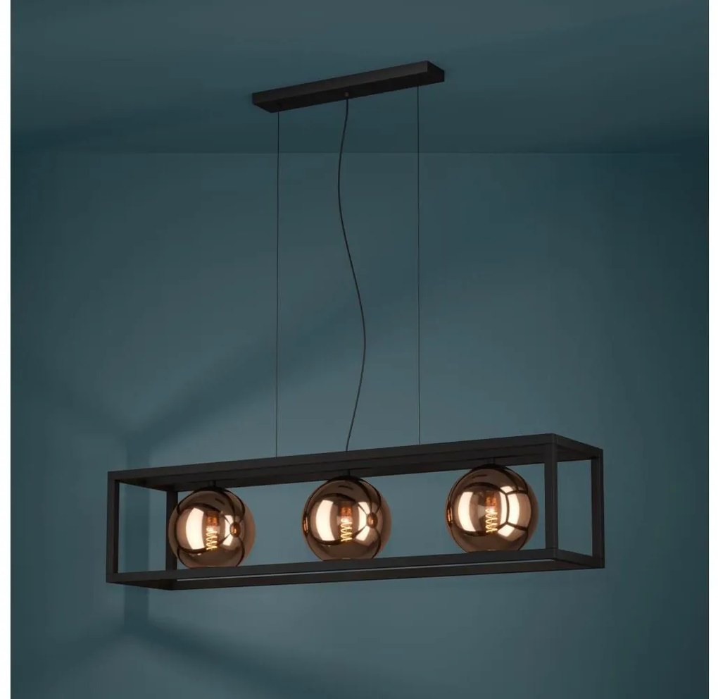 Lustră pe cablu Eglo 390091 CORDOBA 3xE27/40W/230V cupru/negru