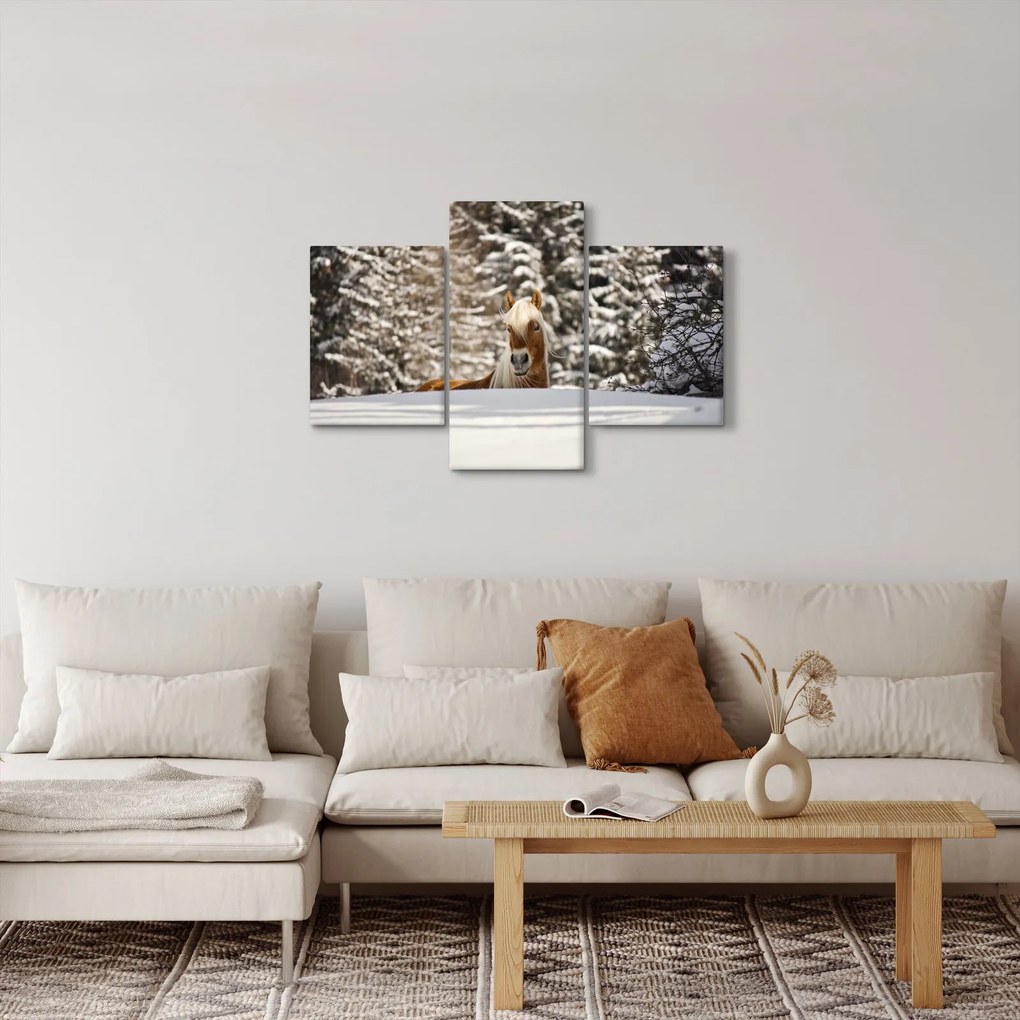 Tablou - Cal în peisaj de iarnă (90x60 cm)