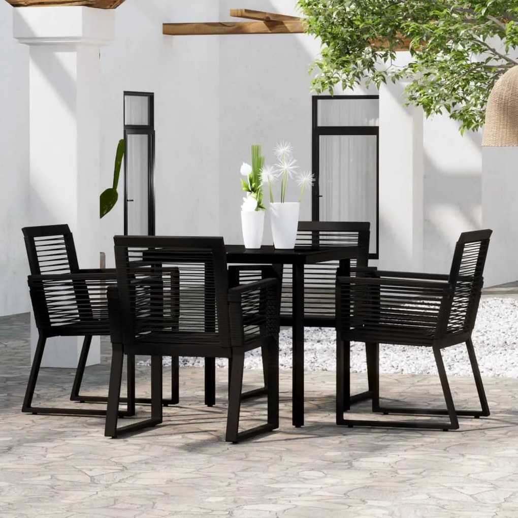 vidaXL Set de mobilier pentru grădină, 5 piese, negru