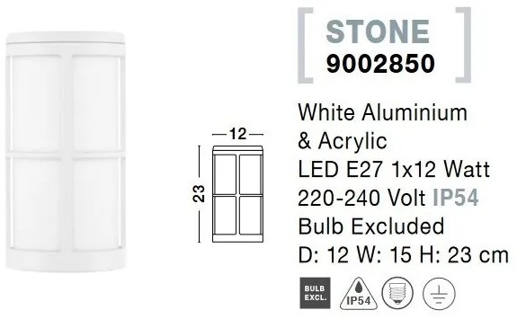 Aplica pentru iluminat exterior IP54 STONE